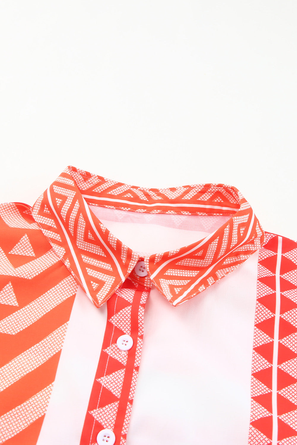 Saffron Oasis Striped Buttoned Short Sleeve Shirt