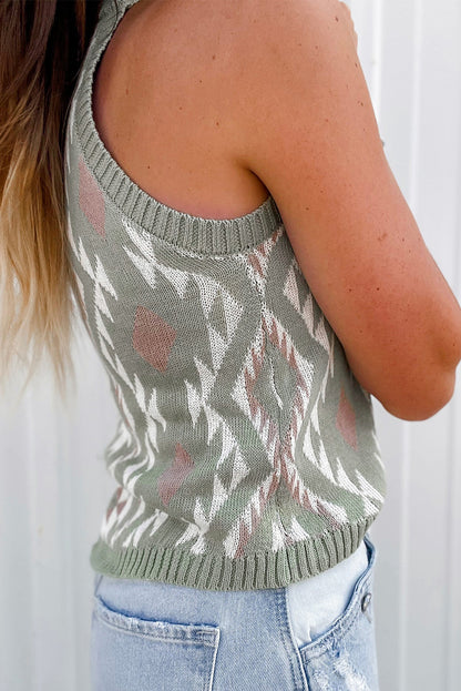 Laurel Oasis Tribal Knit Sweater Tank