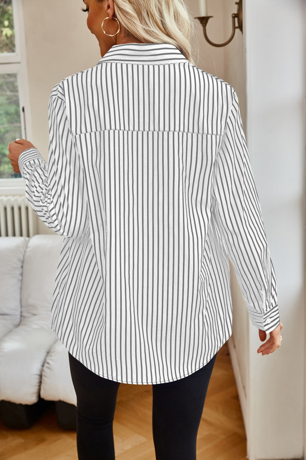 Amman dynamic | Striped Button Up Long Sleeve Shirt