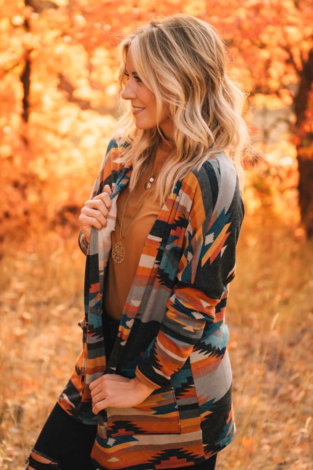 Tangier Sunset Tribal Print Cardigan