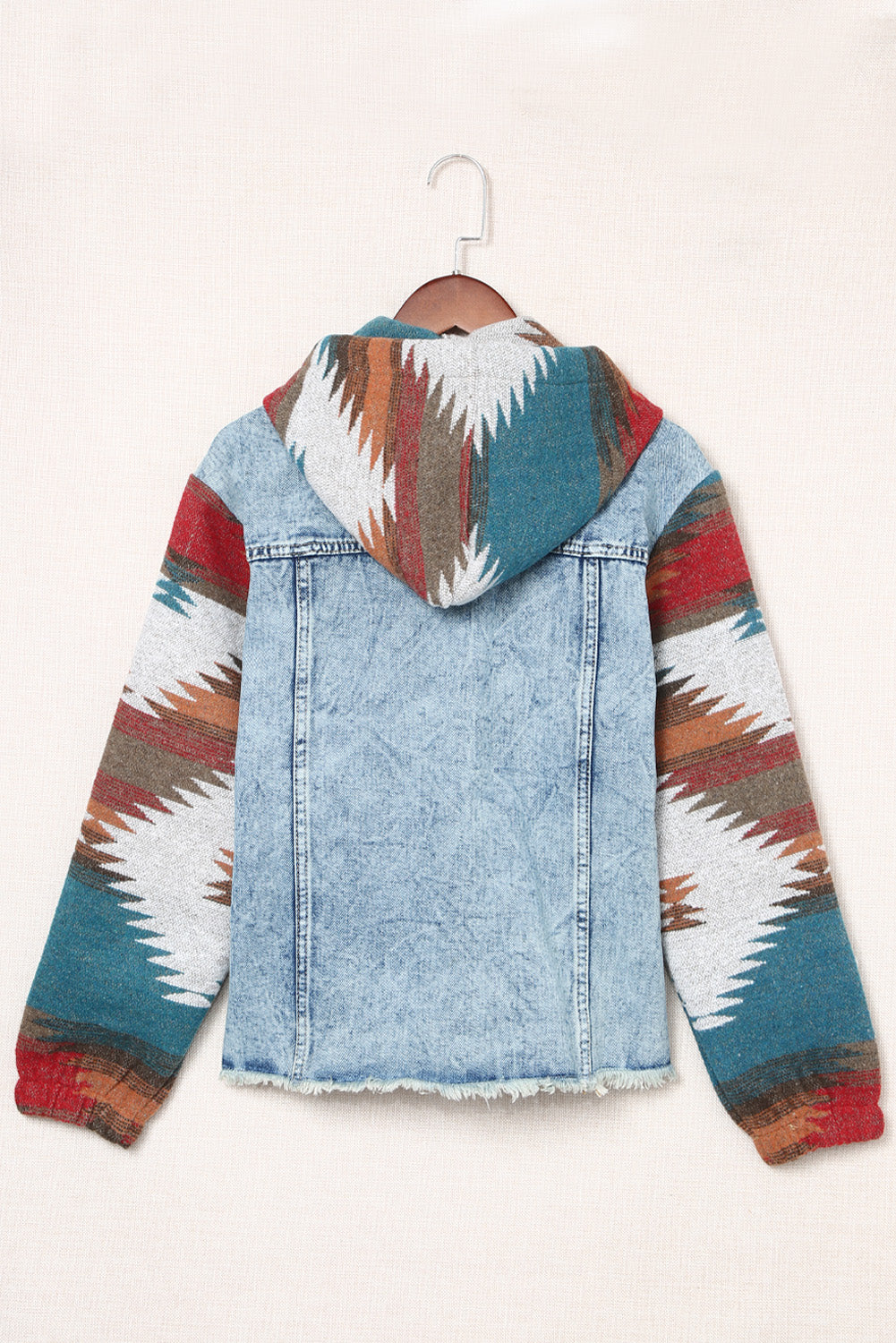 Sahara Sunset - Frayed Hem Denim Jacket