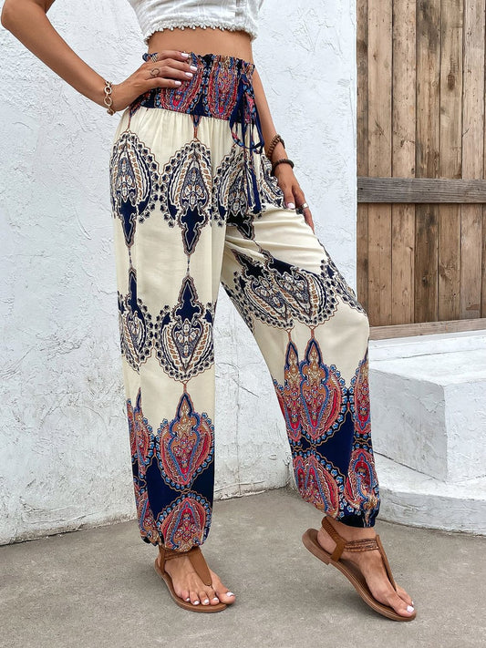 Souk Serenity - Smocked High Waist Pants