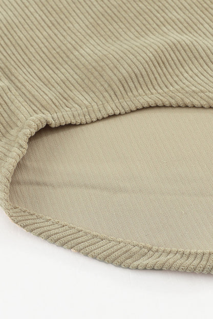 Chill Sands - Sleeve Pocketed Corduroy Shacket