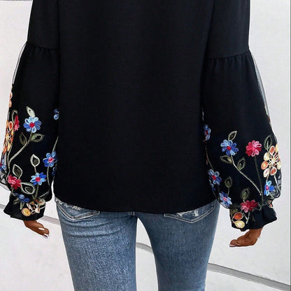 Cedar Bloom Flounce Sleeve Blouse