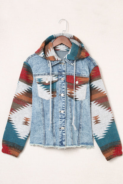 Sahara Sunset - Frayed Hem Denim Jacket