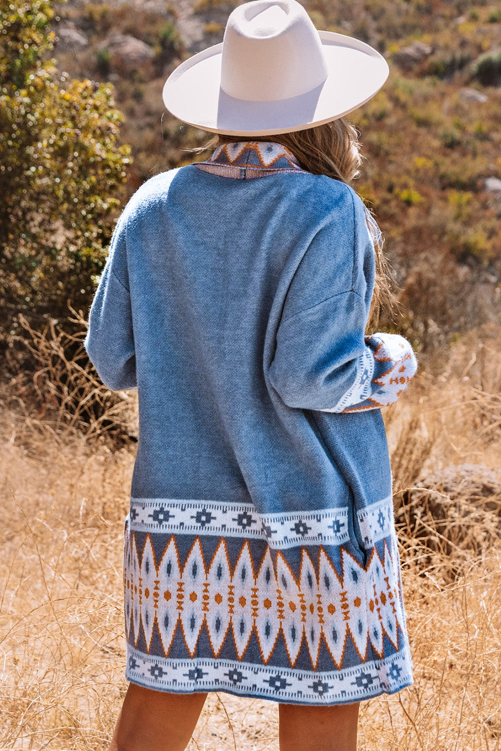 Marrakech Sky - Open Front Knitted Cardigan