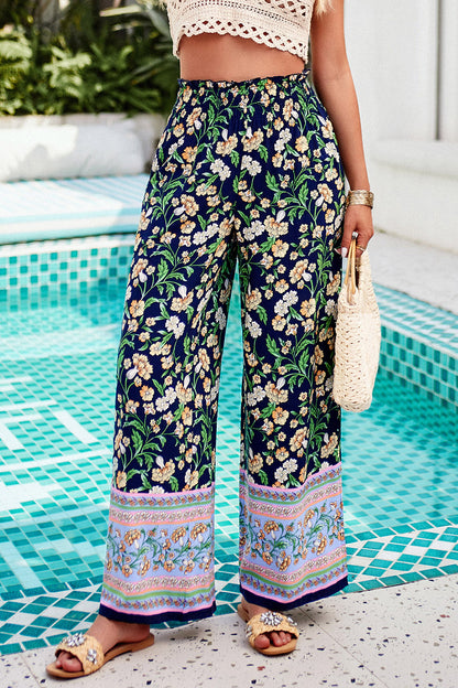 Shiraz Meadows - Printed High Waist Wide Leg Pants