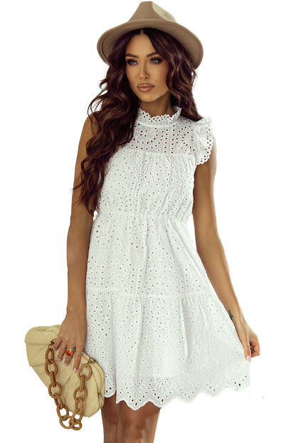 Moroccan Dream | White Elegant Flutter A-line Short Dress