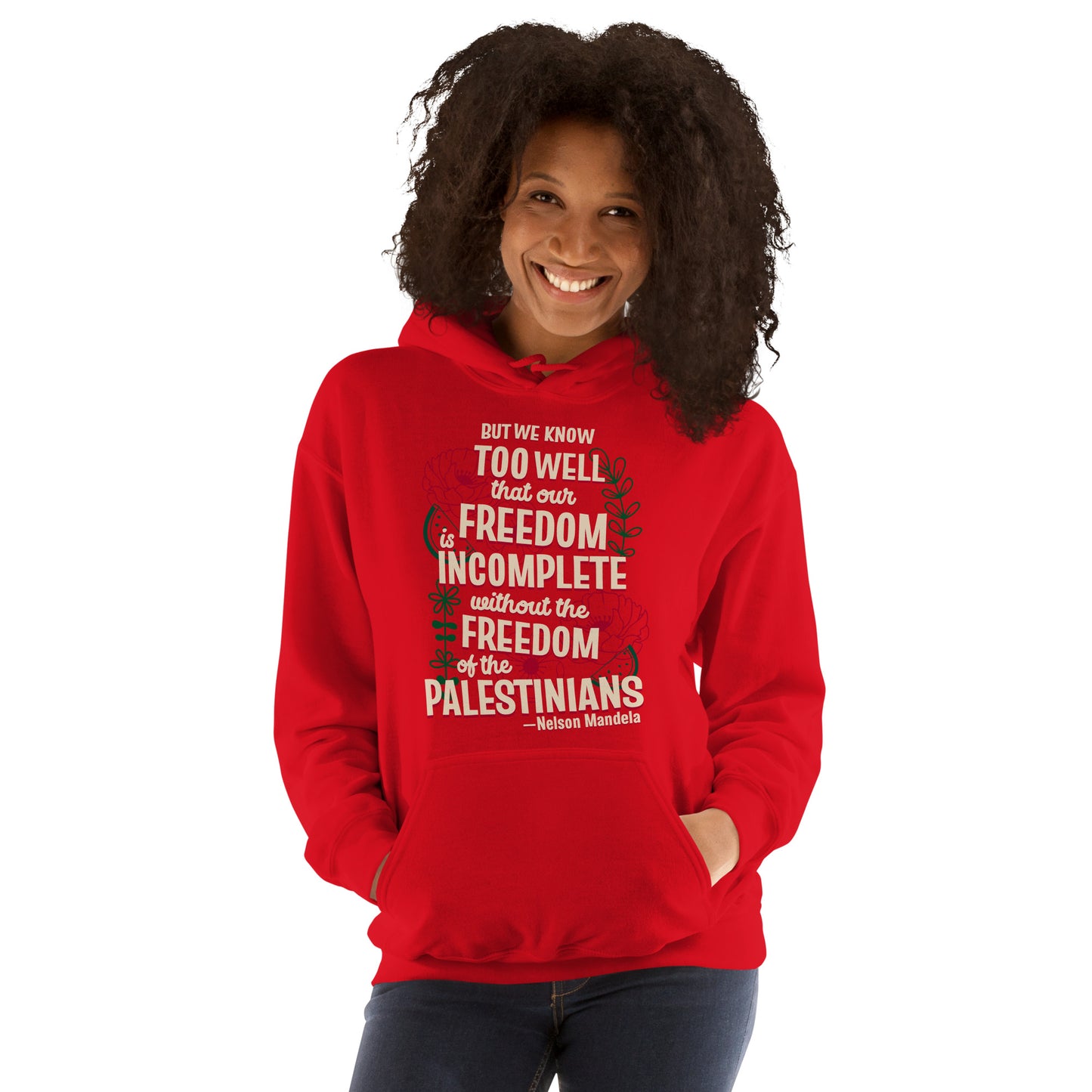 Freedom for Palestine Hoodie - Inspired by Nelson Mandela