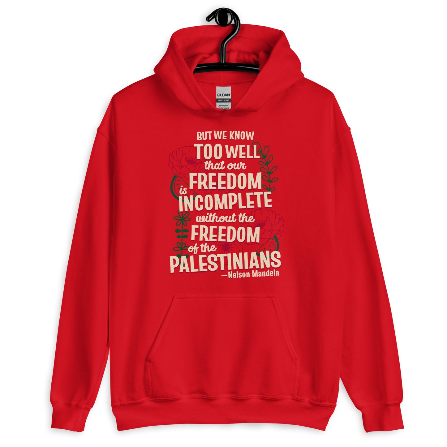 Freedom for Palestine Hoodie - Inspired by Nelson Mandela