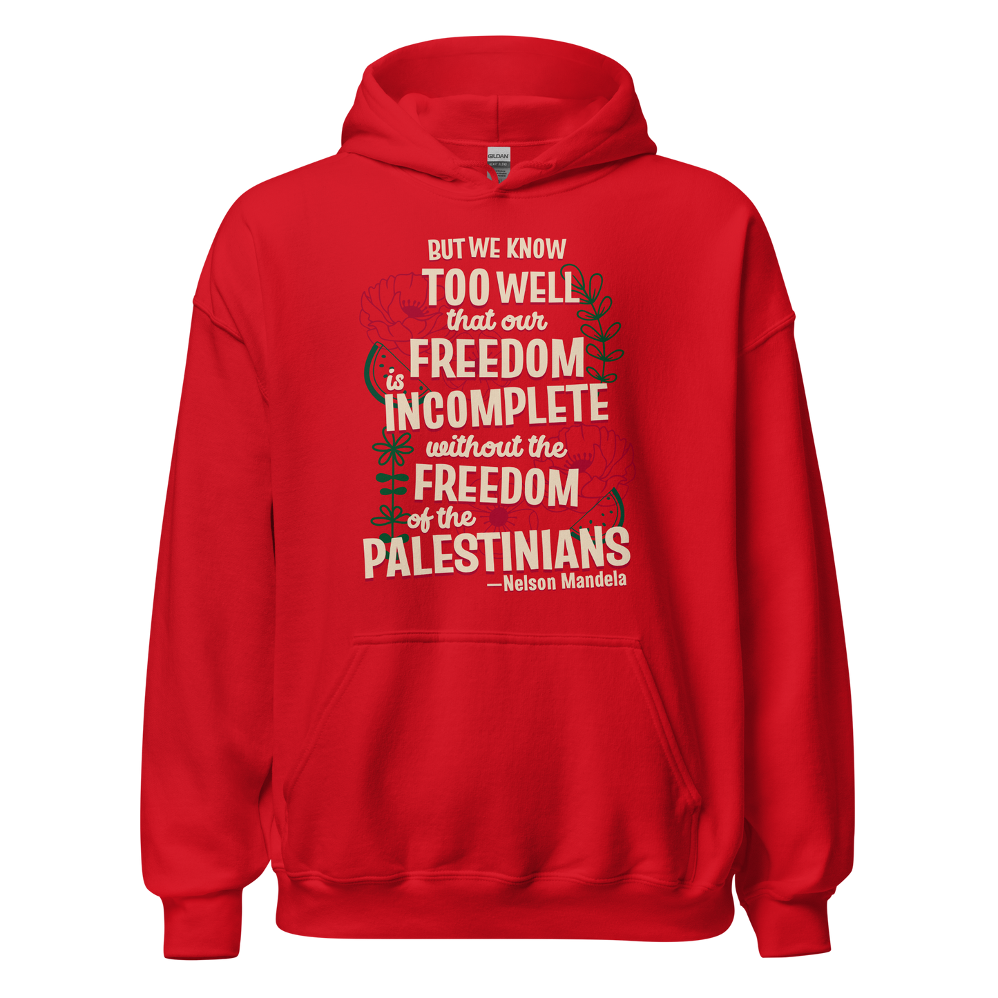 Freedom for Palestine Hoodie - Inspired by Nelson Mandela