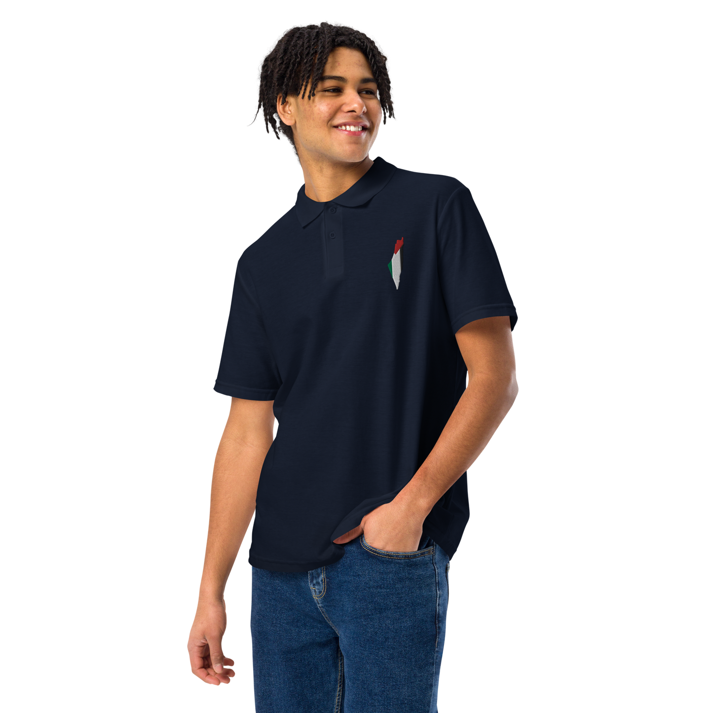 Palestine Map Signature Pique Polo Shirt