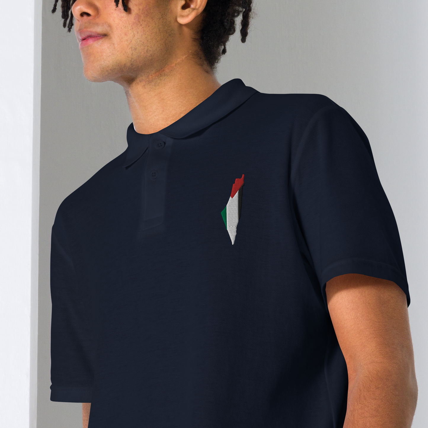 Palestine Map Signature Pique Polo Shirt