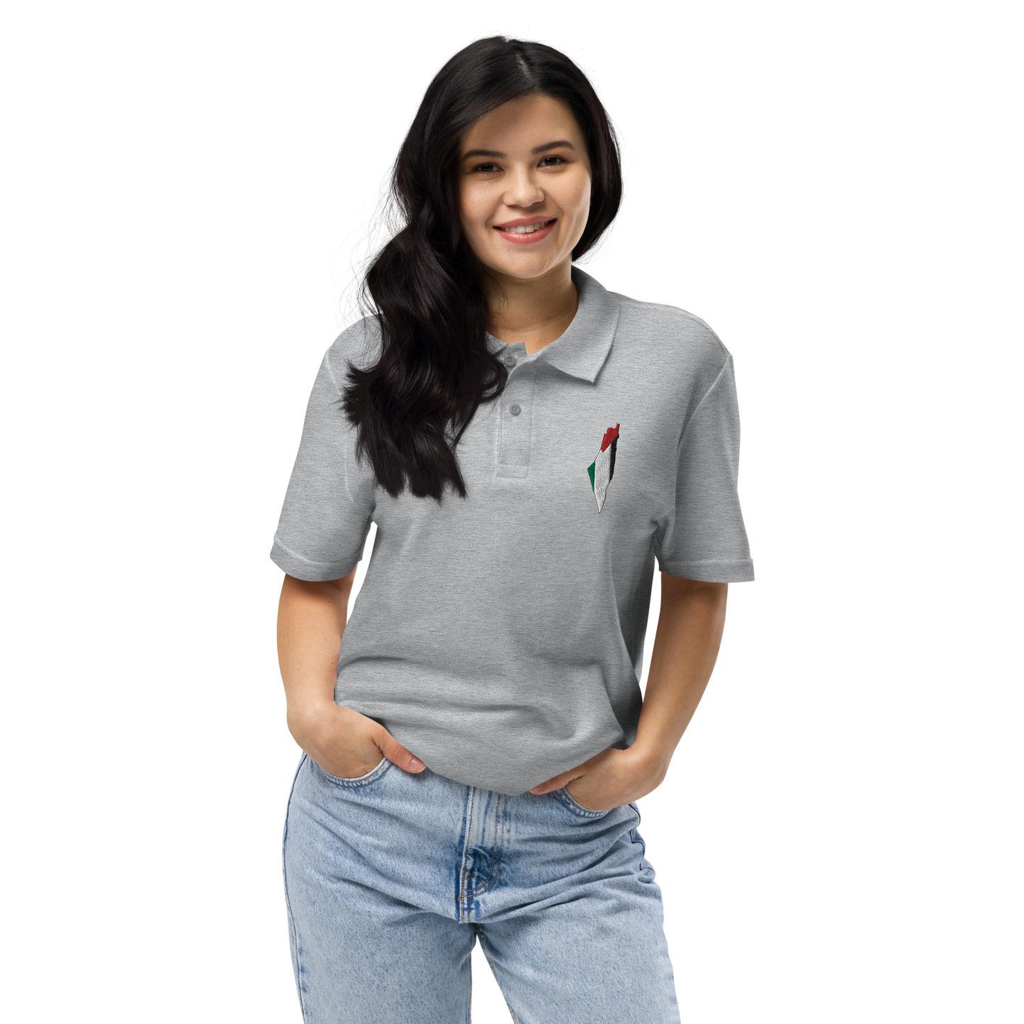 Palestine Map Signature Pique Polo Shirt