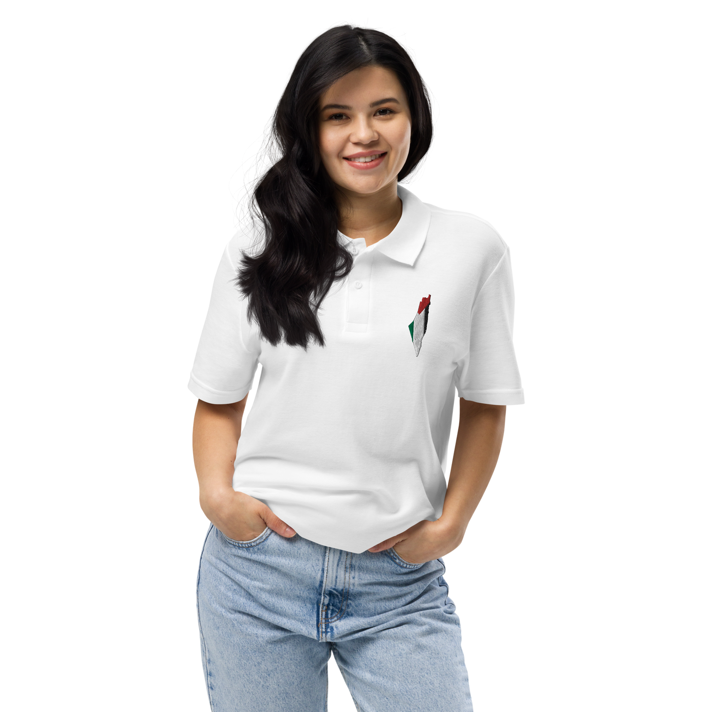 Palestine Map Signature Pique Polo Shirt