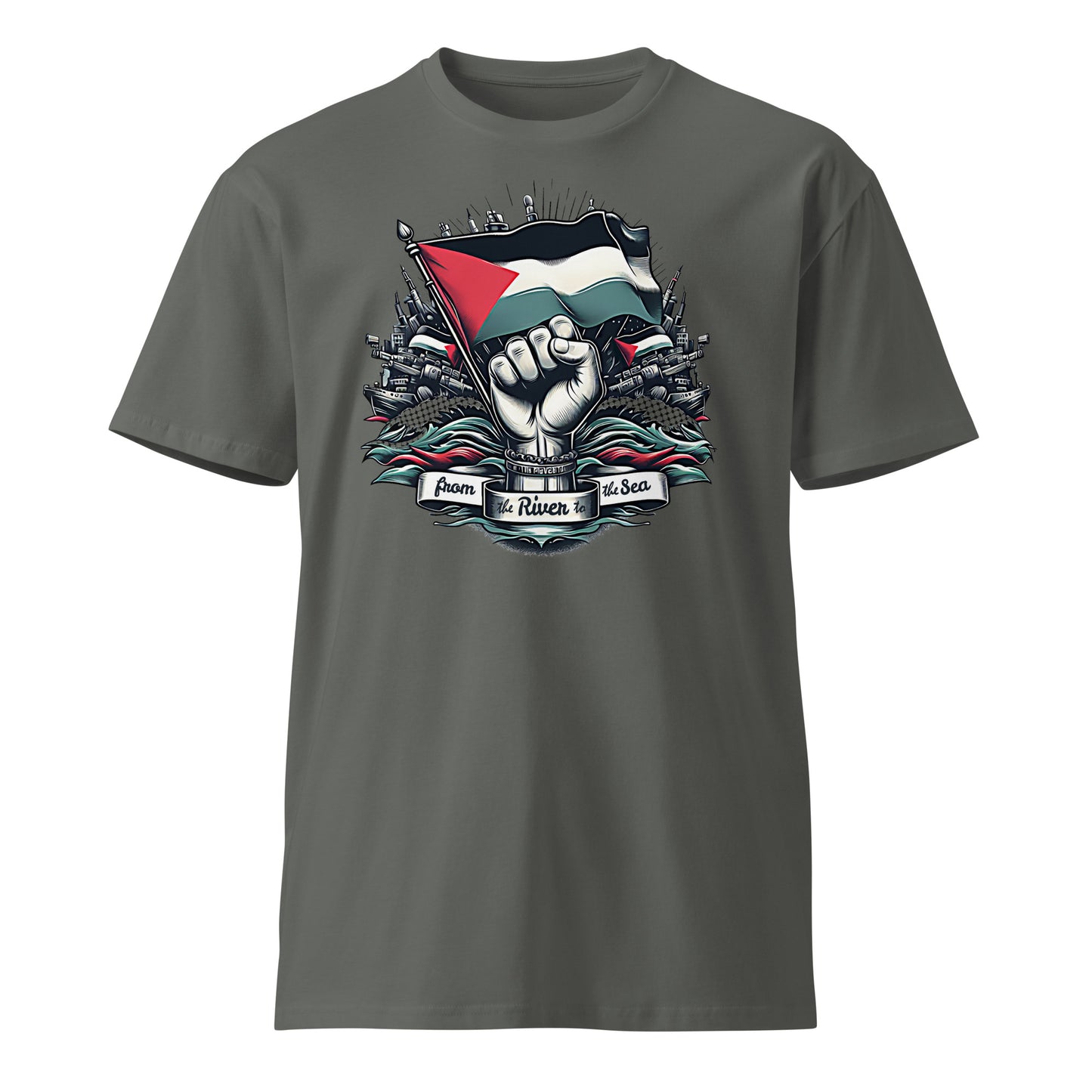 Kufeyeh Premium T-Shirt - Palestine Solidarity Design