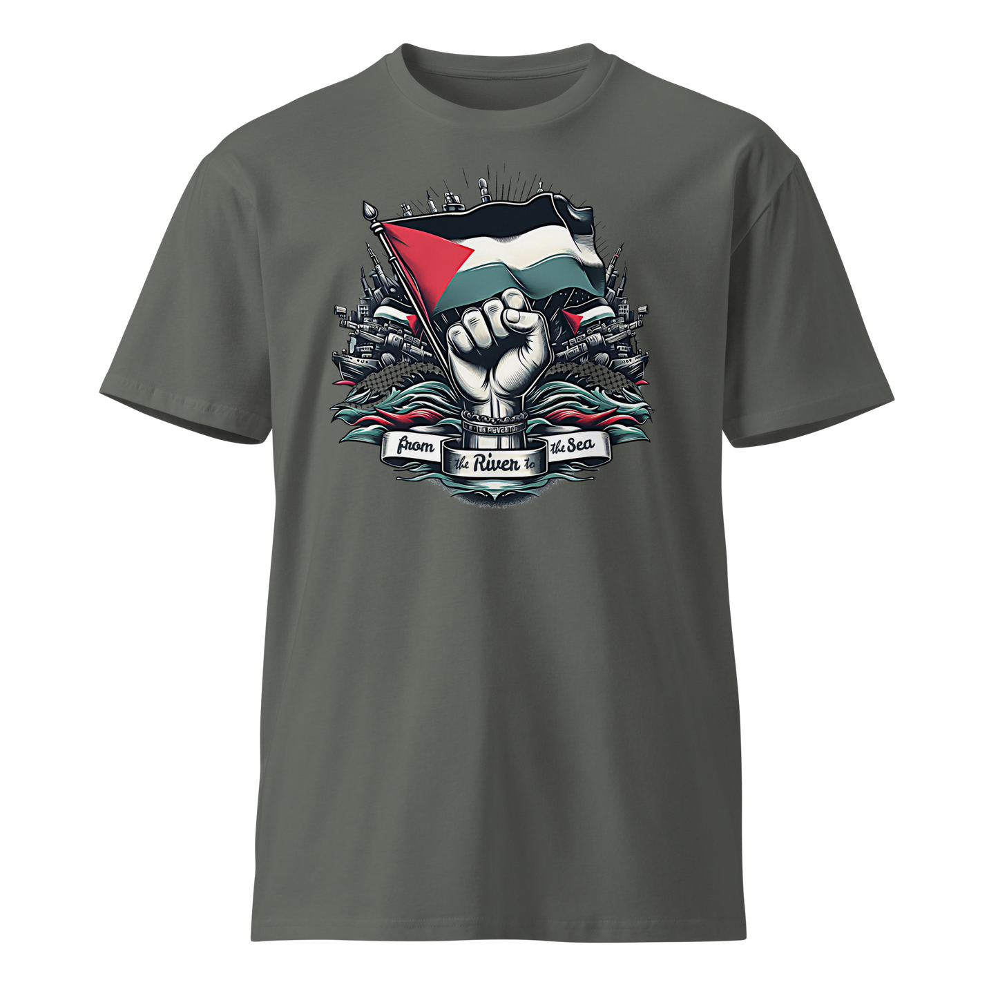 Unisex t-shirt with Palestinian flag design - Palestine Solidarity